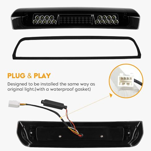 LED Tail Light + 3rd Brake Light Kit Fit for Dodge Ram 1500 2007-2008, for Ram 2500 3500 2007-2009 (Fit Factory Halogen Model), Taillights and High Mount Stop Light,Smoke Lens 3 PCS in Saudi Arabia