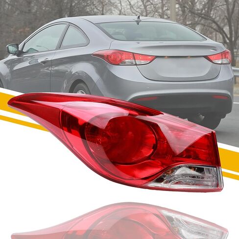 مجموعة ضوء الذيل الهالوجين من Dasbecan متوافقة مع 2011-2013 Hyundai Elantra الجانب الأيسر للسائق الضوء الخلفي مع استبدال المصباح الخلفي # 924013Y000 HY2804119 in Saudi Arabia