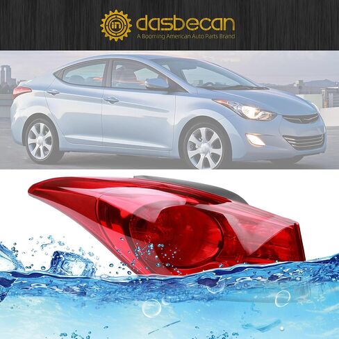مجموعة ضوء الذيل الهالوجين من Dasbecan متوافقة مع 2011-2013 Hyundai Elantra الجانب الأيسر للسائق الضوء الخلفي مع استبدال المصباح الخلفي # 924013Y000 HY2804119 in Saudi Arabia