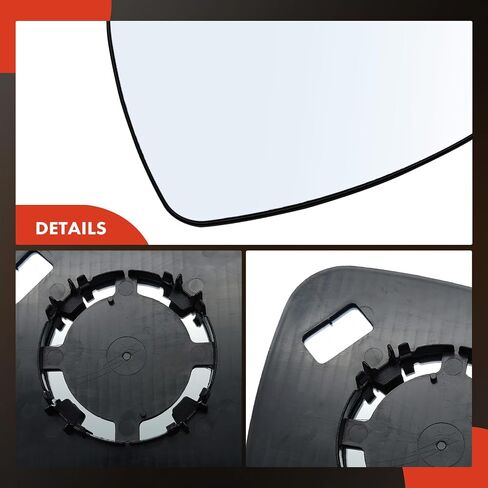 A-Premium Left Driver Side Non-Heated Mirror Glass with Backing Plate - Compatible with Dodge Grand Caravan 2008-2020 & Chrysler Town & Country 2008-2016 & Ram C/V - Exterior Side View Flat Mirror in Saudi Arabia