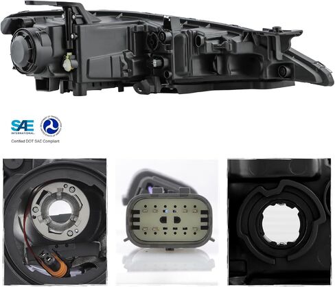 AKKON - Fits 2015-2017 Chrysler 200 [Halogen Type] Projector Black Headlights Pair Driver+Passenger w/o LED DRL Running in Saudi Arabia