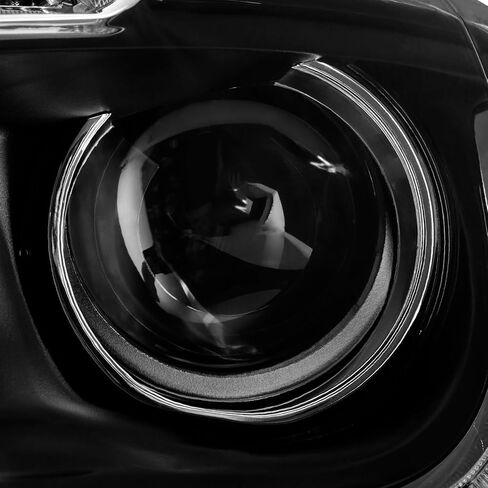 AKKON - Fits 2015-2017 Chrysler 200 [Halogen Type] Projector Black Headlights Pair Driver+Passenger w/o LED DRL Running in Saudi Arabia