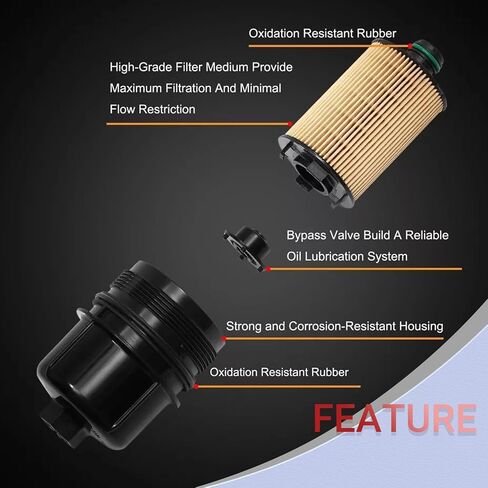Ecodiesel Engine Oil Filter Compatible with Jeep Gladiator 2021-2024 / Wrangler 2020-2024 - for Ram 1500 DT 2020-2024 V6 3.0L Replaces # 68507598AA 68498720AA in Saudi Arabia