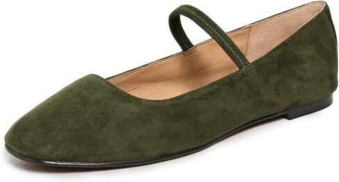 حذاء باليه مسطح من Madewell The Greta من الجلد المعدني فضي 10 م in Kuwait