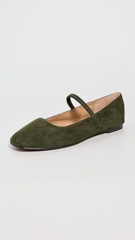 حذاء باليه مسطح من Madewell The Greta من الجلد المعدني فضي 10 م in Kuwait