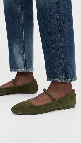 حذاء باليه مسطح من Madewell The Greta من الجلد المعدني فضي 10 م in Kuwait