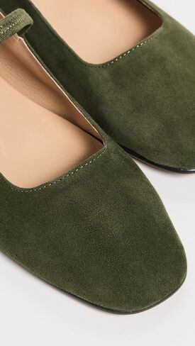 حذاء باليه مسطح من Madewell The Greta من الجلد المعدني فضي 10 م in Kuwait