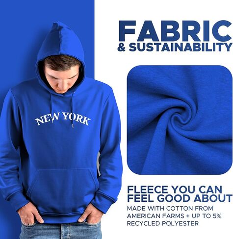 New York Hoodie – Unisex Pullover Sweatshirt, NYC Graphic Print, Casual Streetwear, Oversized Fleece Hoodie, Cotton Blend in Saudi Arabia