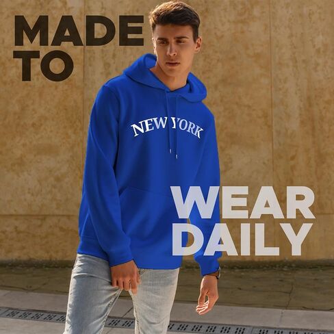 New York Hoodie – Unisex Pullover Sweatshirt, NYC Graphic Print, Casual Streetwear, Oversized Fleece Hoodie, Cotton Blend in Saudi Arabia