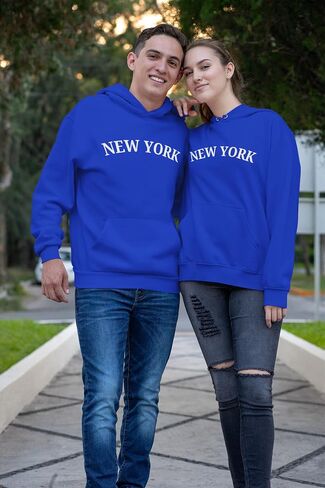 New York Hoodie – Unisex Pullover Sweatshirt, NYC Graphic Print, Casual Streetwear, Oversized Fleece Hoodie, Cotton Blend in Saudi Arabia