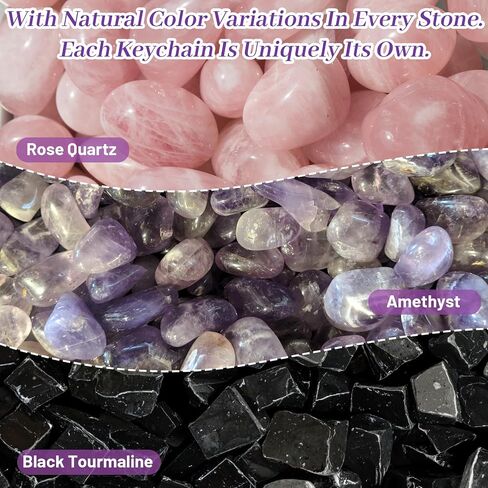 Natural Crystal Keychain for Anxiety Relief, New Beginnings Healing Crystal Key Chain Gifts Keychain for Women Friends Good Luck Retirement Small Healing Stones Gifts in Saudi Arabia