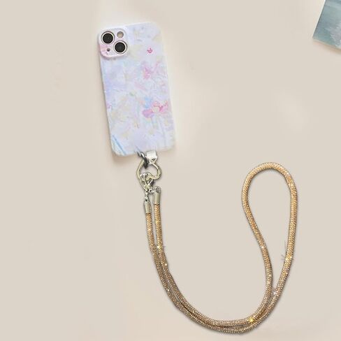 أحجار الراين Crossbody الهاتف الحبل قابل للتعديل طول سلسلة الهاتف المحمول الملونة كريستال المفاتيح التبعي للاستخدام اليومي in Saudi Arabia