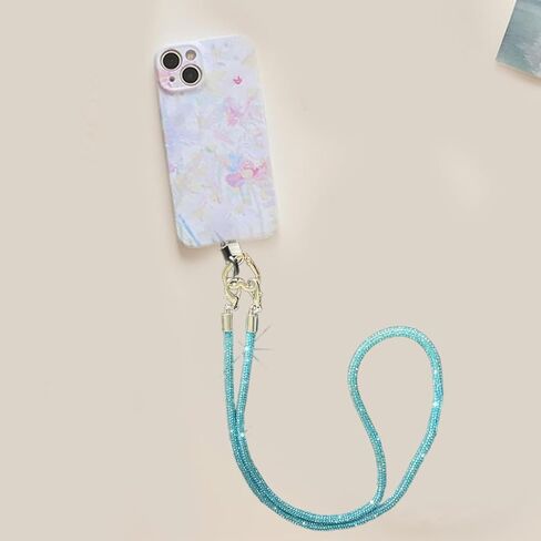 أحجار الراين Crossbody الهاتف الحبل قابل للتعديل طول سلسلة الهاتف المحمول الملونة كريستال المفاتيح التبعي للاستخدام اليومي in Saudi Arabia