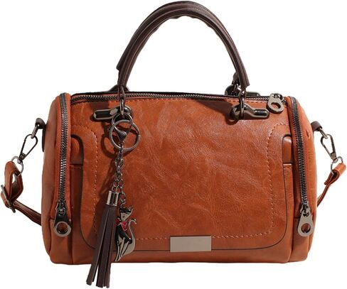 محفظة نسائية صغيرة، حقيبة يد من جلد البولي يوريثان بمقبض علوي مع حزام حول الجسم، حقيبة كتف عصرية مع شرابة in Kuwait