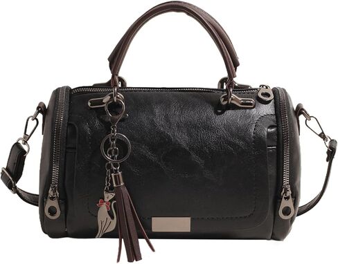 محفظة نسائية صغيرة، حقيبة يد من جلد البولي يوريثان بمقبض علوي مع حزام حول الجسم، حقيبة كتف عصرية مع شرابة in Kuwait