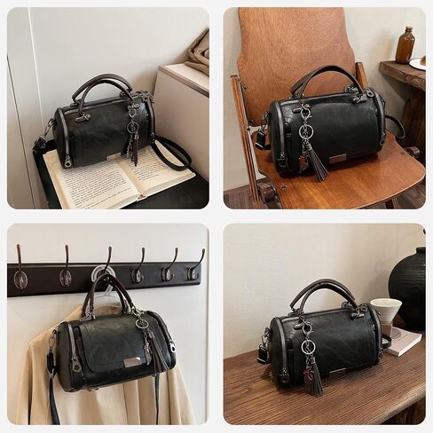 محفظة نسائية صغيرة، حقيبة يد من جلد البولي يوريثان بمقبض علوي مع حزام حول الجسم، حقيبة كتف عصرية مع شرابة in Kuwait