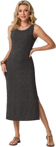 GRECERELLE Women's Fall 2 Piece Sets Long Sleeve Cropped Cardigan Split Crewneck Midi Dress (S-2XL) in Saudi Arabia