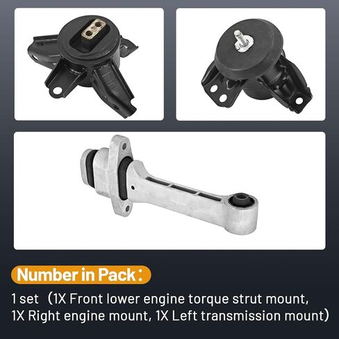 A71204 A71200 A71201 3Pcs Engine Motor Mount and Transmission Mount Set Compatible with Kia Sedona 3.3L V6 2015-2021 21950-A9001 21810-A9000 21830-A9001 in Kuwait