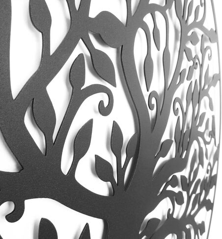 Tree of Life Metal Branch Wall Art, Black Geometric Outdoor Decor, Family Tree Sign (35"W x 35"H / 90x90cm) in Saudi Arabia