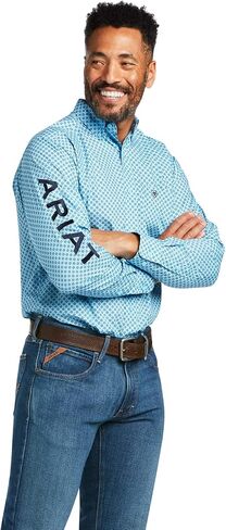 ARIAT Men's Team Stellan Fitted Shirt, Riviera (Large) in Saudi Arabia