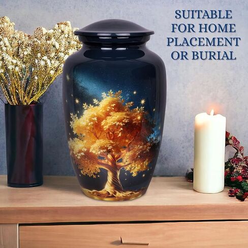 Cremation Urn for Human Ashes with Satin Bag, for Adults up to 200 lbs | Large Handcrafted Funeral Urns. (Lilac Angel Wings, Adult) in Kuwait