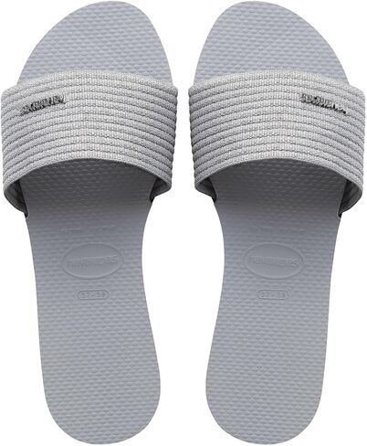 صنادل Havaianas النسائية You Malata - صنادل بأشرطة منسوجة - أسود/أزرق سماوي، 6 in Saudi Arabia