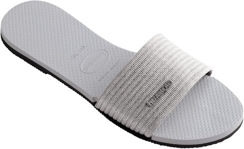 صنادل Havaianas النسائية You Malata - صنادل بأشرطة منسوجة - أسود/أزرق سماوي، 6 in Saudi Arabia
