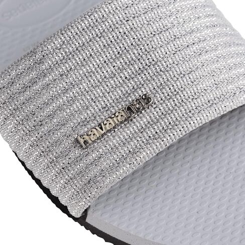 صنادل Havaianas النسائية You Malata - صنادل بأشرطة منسوجة - أسود/أزرق سماوي، 6 in Saudi Arabia