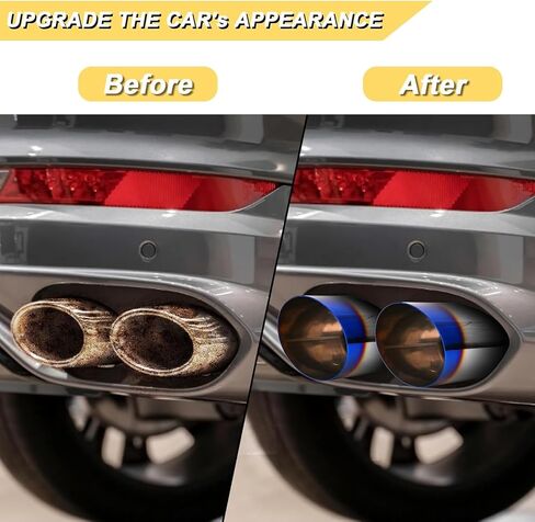 2.5 inch Exhaust Y Pipe, 2.5" Single to 3.5" Dual Exhaust Adapter Connector, 10.5" Overall Length, Universal 2 1/2 Inch Y Tail Pipe, Weld-on, Blue Burnt 2PCS in Saudi Arabia