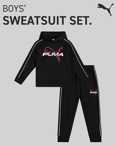 بدلة رياضية للأولاد الصغار من PUMA - قطعتان من بلوفر الصوف الناعم خفيف الوزن للأطفال الصغار وسروال الركض للأولاد (الحجم: 2T-7) in Saudi Arabia