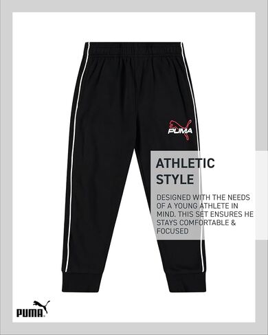 بدلة رياضية للأولاد الصغار من PUMA - قطعتان من بلوفر الصوف الناعم خفيف الوزن للأطفال الصغار وسروال الركض للأولاد (الحجم: 2T-7) in Saudi Arabia