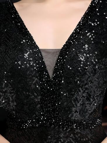 Elegant Butterfly Sleeves Evening Dresses with Glitter V Neck Sequin Mermaid Maxi Gala Gown Sparkly Formal Dress in Saudi Arabia