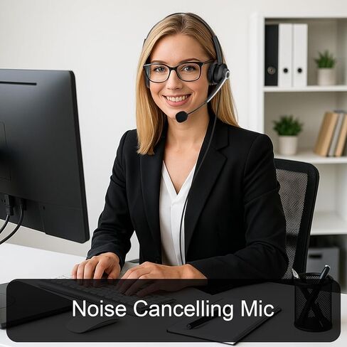 سماعات رأس USB مع MIC لجهاز الكمبيوتر المحمول للكمبيوتر الشخصي ، 3.5 مم/USB-C على سماعات كمبيوتر الأذن مع ميكروفون إلغاء الضوضاء ، في خط التحكم في مكتب التحكم ، مركز الاتصال ، اجتماع الفيديو （رمادي） in Kuwait