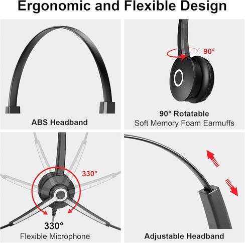 سماعات رأس USB مع MIC لجهاز الكمبيوتر المحمول للكمبيوتر الشخصي ، 3.5 مم/USB-C على سماعات كمبيوتر الأذن مع ميكروفون إلغاء الضوضاء ، في خط التحكم في مكتب التحكم ، مركز الاتصال ، اجتماع الفيديو （رمادي） in Kuwait