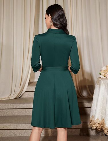 فستان كوكتيل نسائي عتيق من Bbonlinedress 3/4 كم طويل 1950s فستان رسمي قديم لحفلات الشاي ألين متواضع للعمل في الكنيسة in Kuwait
