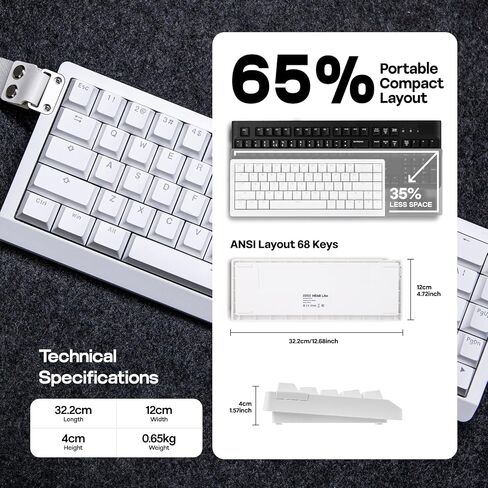 EPOMAKER HE68 Lite Hall Effect Gaming Keyboard, 8k Polling & 128K Scan Rate in Kuwait