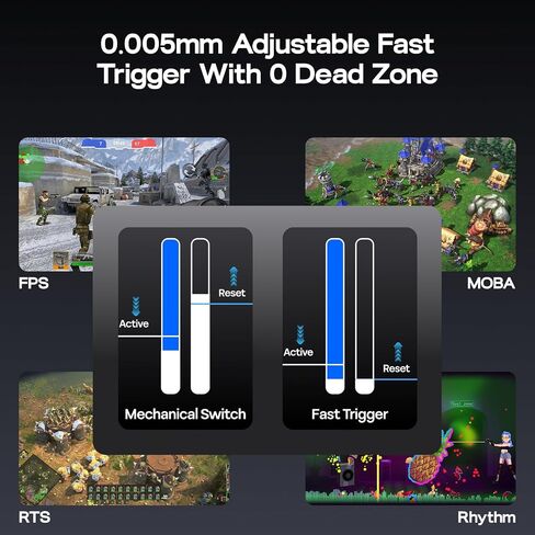 Epomaker HE68 Lite Hall Effect Affect Gaming Keyboard ، 8K استقصاء ومعدل فحص 128 كيلو ، زناد قابل للتعديل 0.01 ملم ، 0.125 مللي ثانية زمن وصول ، 5 طبقات صوتية ، مفتاح المفتاح ، SOCD ، A-RGB ، سلكية ، برنامج MAC (أسود) in Saudi Arabia