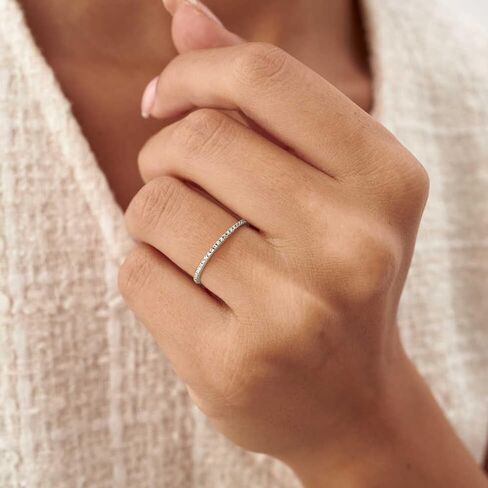 Classic Cubic Zirconia Stackable Wedding Bands Simulated Diamond cz Promise Ring for Women Jewelry Gifts in Saudi Arabia