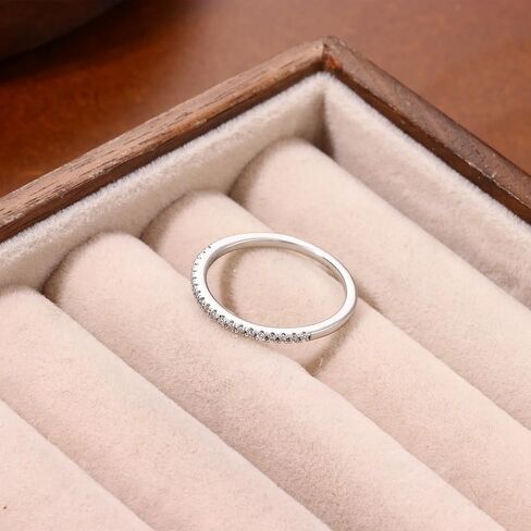Classic Cubic Zirconia Stackable Wedding Bands Simulated Diamond cz Promise Ring for Women Jewelry Gifts in Saudi Arabia