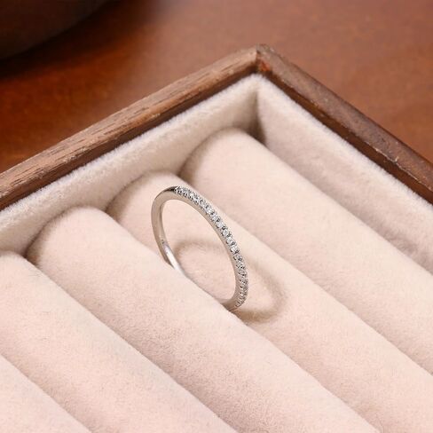 Classic Cubic Zirconia Stackable Wedding Bands Simulated Diamond cz Promise Ring for Women Jewelry Gifts in Saudi Arabia