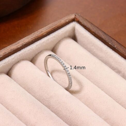 Classic Cubic Zirconia Stackable Wedding Bands Simulated Diamond cz Promise Ring for Women Jewelry Gifts in Saudi Arabia