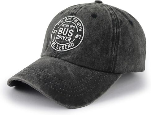 World's Best Bus Driver Hat for Men, Adjustable Embroidered The Man The Myth The Legend Baseball Cap in Kuwait