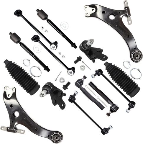 SCITOO 14-PC SET Suspension Kit For 2007-2011 For Toyota Camry Front Lower Control Arm Assembly Lower Ball Joint Inner Outer Tie Rod End Steering Boot Sway Bar End Link in Saudi Arabia