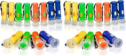 PROLOSO 50PCS Small Flashlights with Lanyard Miniature Handheld Torch for Kids Hiking Camping Glow in the Dark Party Favors Class Prizes Christmas Stocking Stuffers in Kuwait