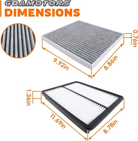 Engine Air Filter and Cabin Air Filter Replacement Compatible with Hyundai Santa Fe 2013-2018 Santa Fe XL 2013-2017, Replace 28113-2W100, 3SF79-AQ000 in Saudi Arabia