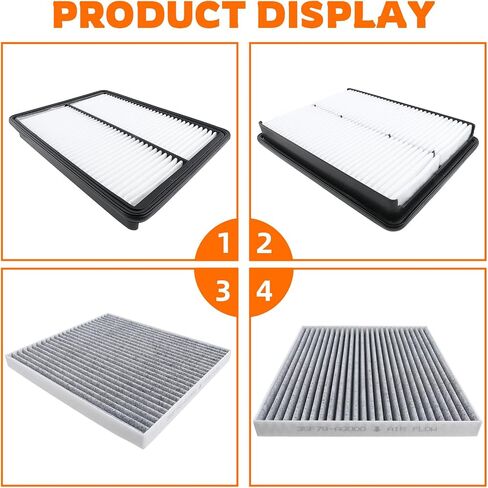 Engine Air Filter and Cabin Air Filter Replacement Compatible with Hyundai Santa Fe 2013-2018 Santa Fe XL 2013-2017, Replace 28113-2W100, 3SF79-AQ000 in Saudi Arabia