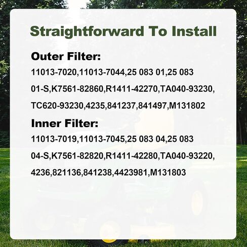 11013-7044 11013-7045 طقم ضبط فلتر الهواء 25 083 01-S لـ Kawasaki FX730V FX850V FH810V FX691V FX801V FH641V FX1000V FH680V 11013-7019 11013-7020 مع 25 050 33-S 52 050 02-S فلتر الزيت in Saudi Arabia