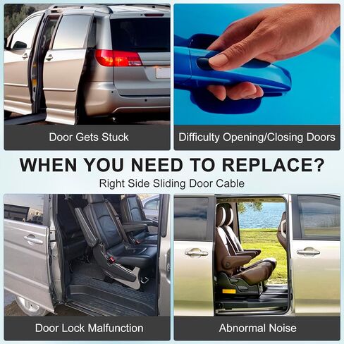 كابل باب منزلق للركاب 85015-08011 متوافق مع Toyota Sienna LE SE XLE 4 Cyl 2.7L 6 Cyl 3.5L 2011-2020، استبدال حزام الباب المنزلق الكهربائي 85015-08010 الجانب الأيمن in Kuwait