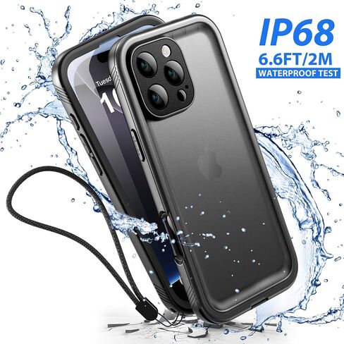 SPORTLINK Waterproof Case for iPhone 16, Shockproof Dustproof Full Body Sealed Heavy Duty Protective, Built-in Screen Protector Rugged Cover for iPhone 16 6.1" Frosted Clear in Kuwait