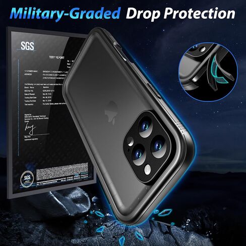 SPORTLINK Waterproof Case for iPhone 16, Shockproof Dustproof Full Body Sealed Heavy Duty Protective, Built-in Screen Protector Rugged Cover for iPhone 16 6.1" Frosted Clear in Kuwait